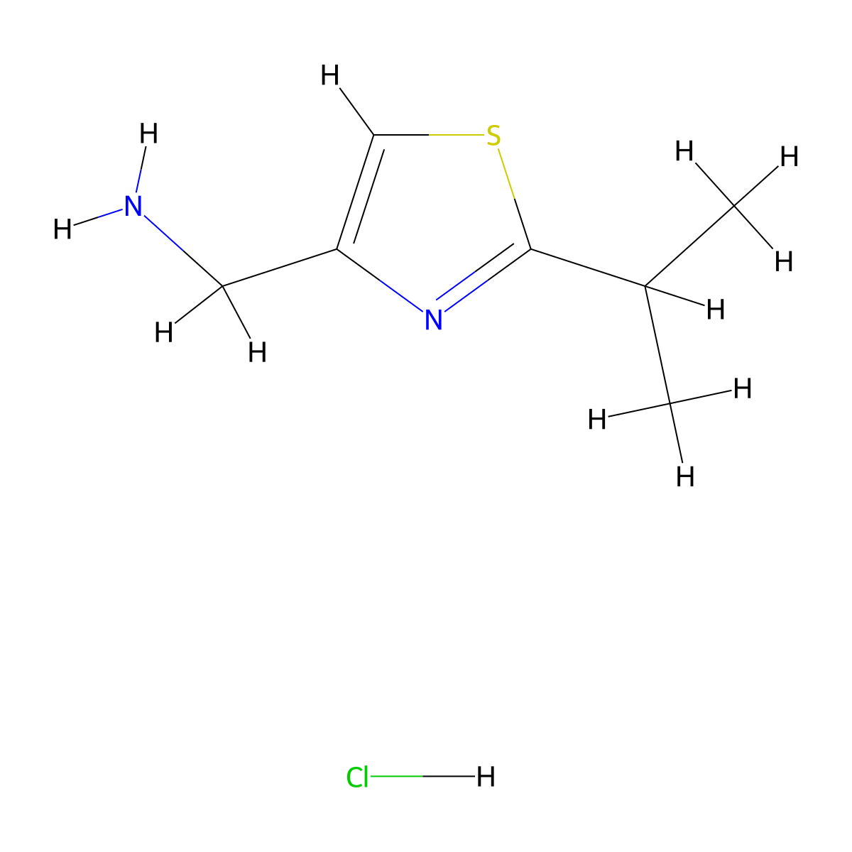 (2-Isopropylthiazol-4-yl)methanamine hydrochloride molecular structure, CAS 1262771-25-4