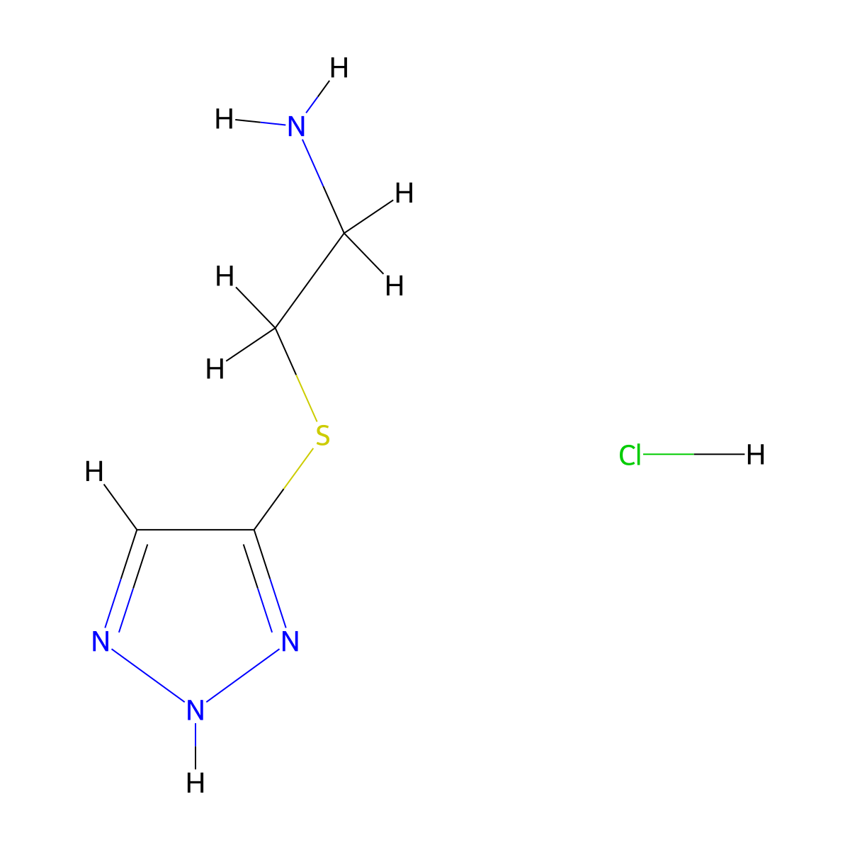 [2-(1H-1,2,3-Triazol-5-ylthio)ethyl]amine hydrochloride molecular structure, CAS 1262771-37-8