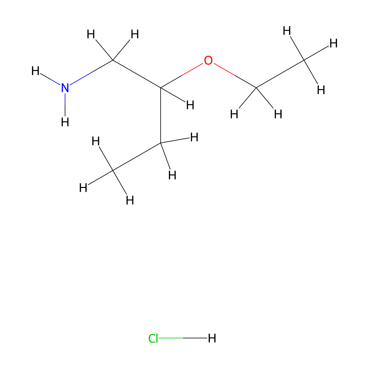 (2-Ethoxybutyl)amine hydrochloride molecular structure, CAS 1262771-60-7