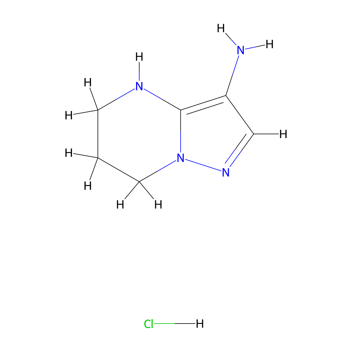 4,5,6,7-Tetrahydropyrazolo[1,5-a]pyrimidin-3-amine hydrochloride molecular structure, CAS 1262772-00-8