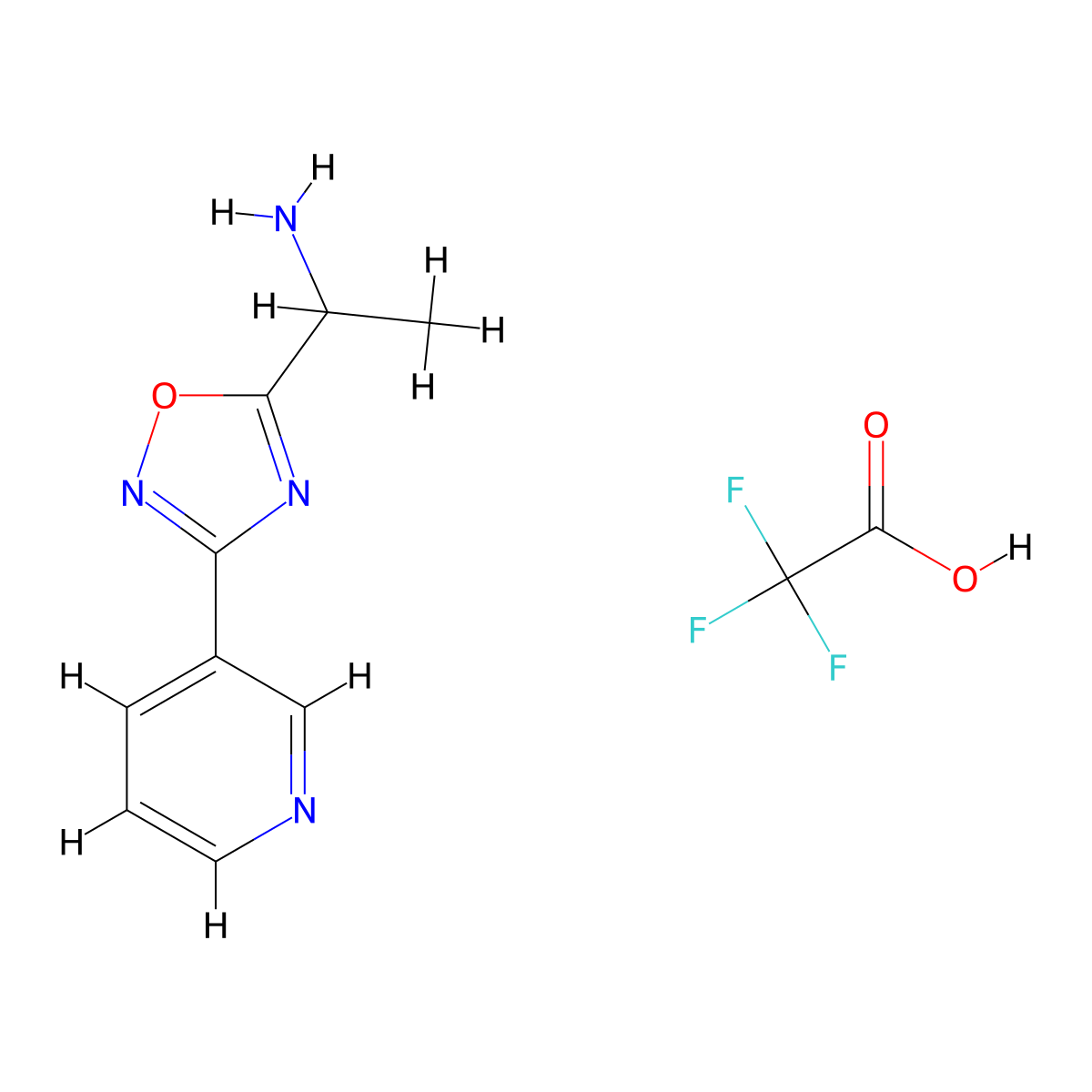 {1-[3-(3-Pyridinyl)-1,2,4-oxadiazol-5-yl]ethyl}amine trifluoroacetate molecular structure, CAS 1262772-93-9