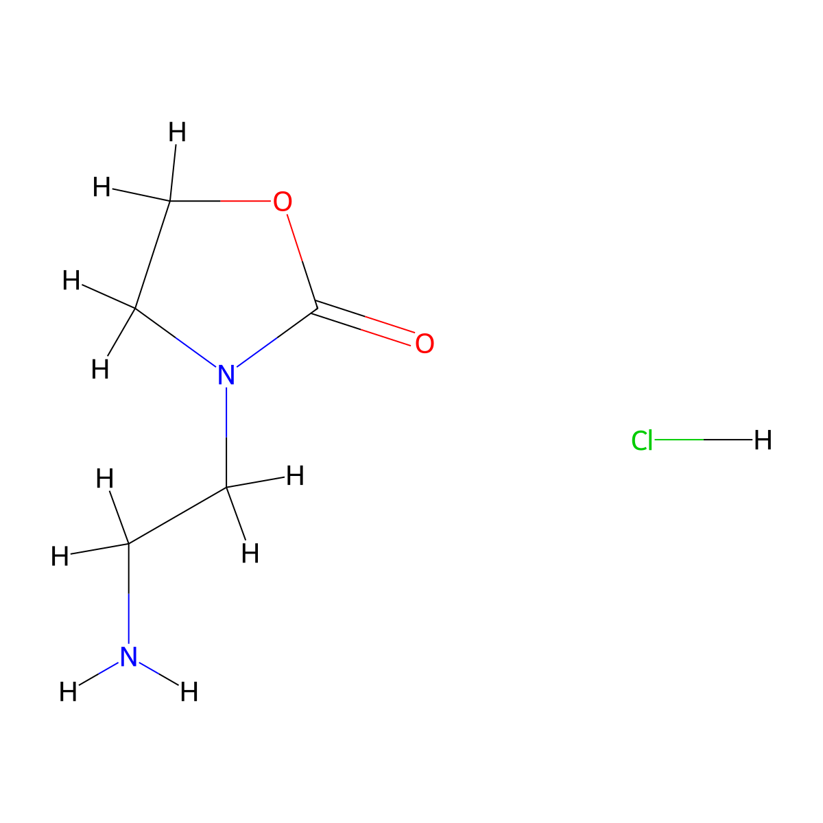 3-(2-Aminoethyl)-1,3-oxazolidin-2-one hydrochloride molecular structure, CAS 1262773-49-8