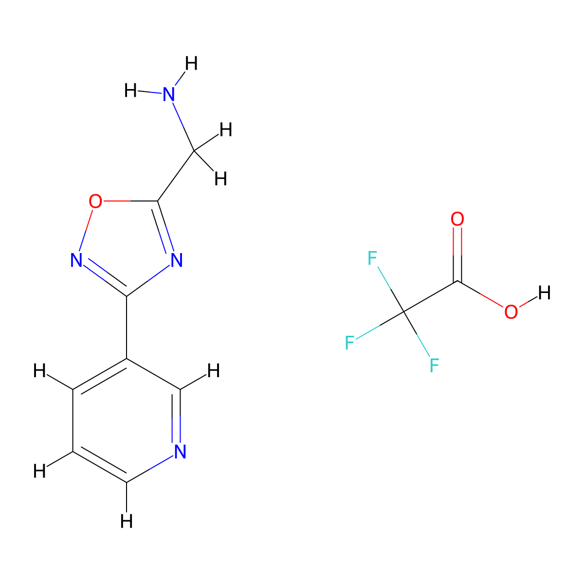 {[3-(3-Pyridinyl)-1,2,4-oxadiazol-5-yl]methyl}amine trifluoroacetate molecular structure, CAS 1262773-70-5