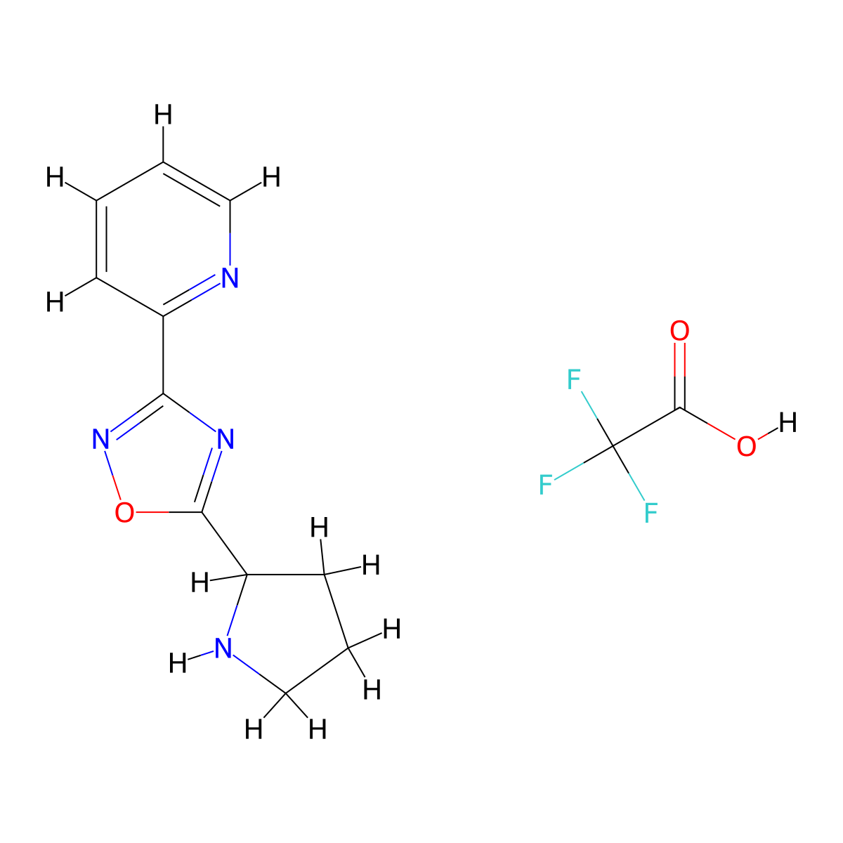 2-[5-(2-Pyrrolidinyl)-1,2,4-oxadiazol-3-yl]pyridine trifluoroacetate molecular structure, CAS 1262774-20-8