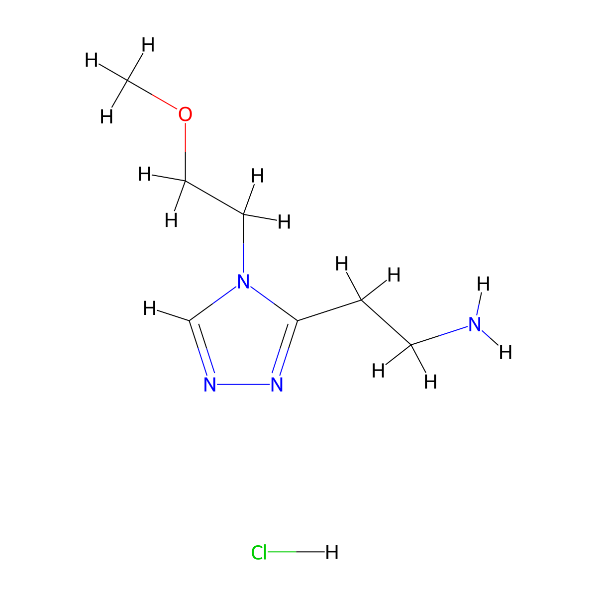 {2-[4-(2-Methoxyethyl)-4H-1,2,4-triazol-3-yl]ethyl}amine hydrochloride molecular structure, CAS 1262774-52-6
