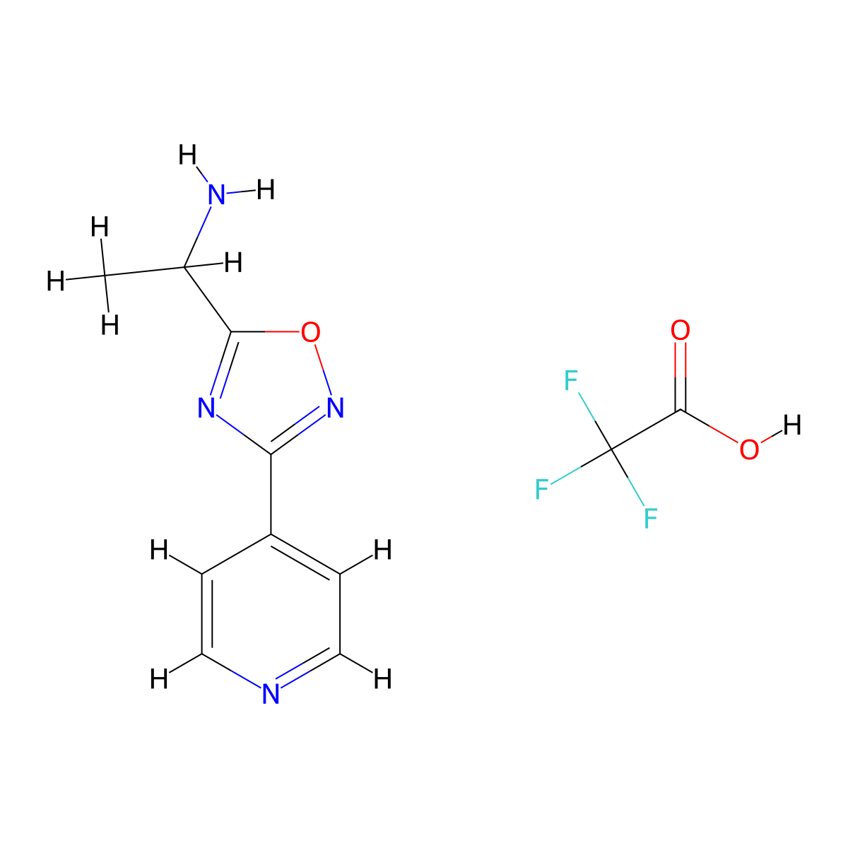 {1-[3-(4-Pyridinyl)-1,2,4-oxadiazol-5-yl]ethyl}amine trifluoroacetate molecular structure, CAS 1262774-88-8