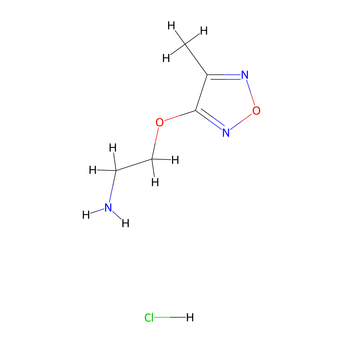 {2-[(4-Methyl-1,2,5-oxadiazol-3-yl)oxy]ethyl}amine hydrochloride molecular structure, CAS 1262775-03-0