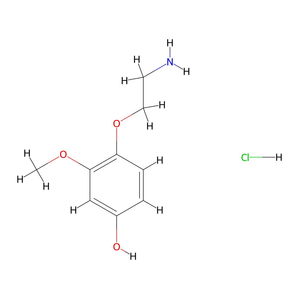 4-(2-Aminoethoxy)-3-methoxyphenol hydrochloride molecular structure, CAS 1262778-74-4
