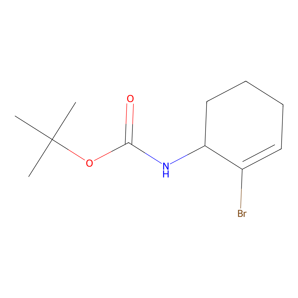 tert-butyl N-(2-bromocyclohex-2-en-1-yl)carbamate molecular structure, CAS 1262795-58-3