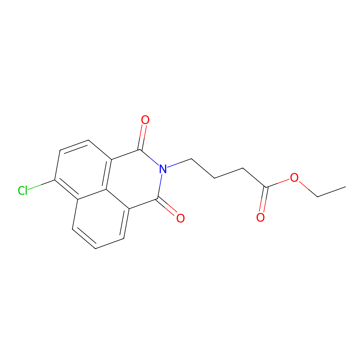 Ethyl 6-chloro-1,3-dioxo-1H-benz[de]isoquinoline-2(3H)-butanoate molecular structure, CAS 1262796-77-9