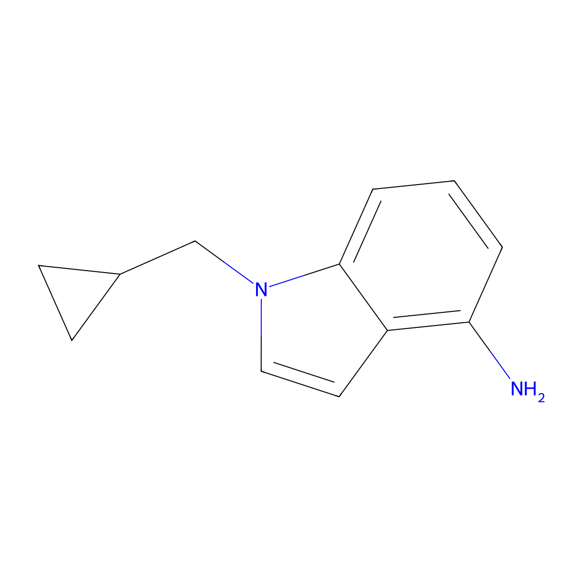1-(Cyclopropylmethyl)-1H-indol-4-amine molecular structure, CAS 1262797-30-7