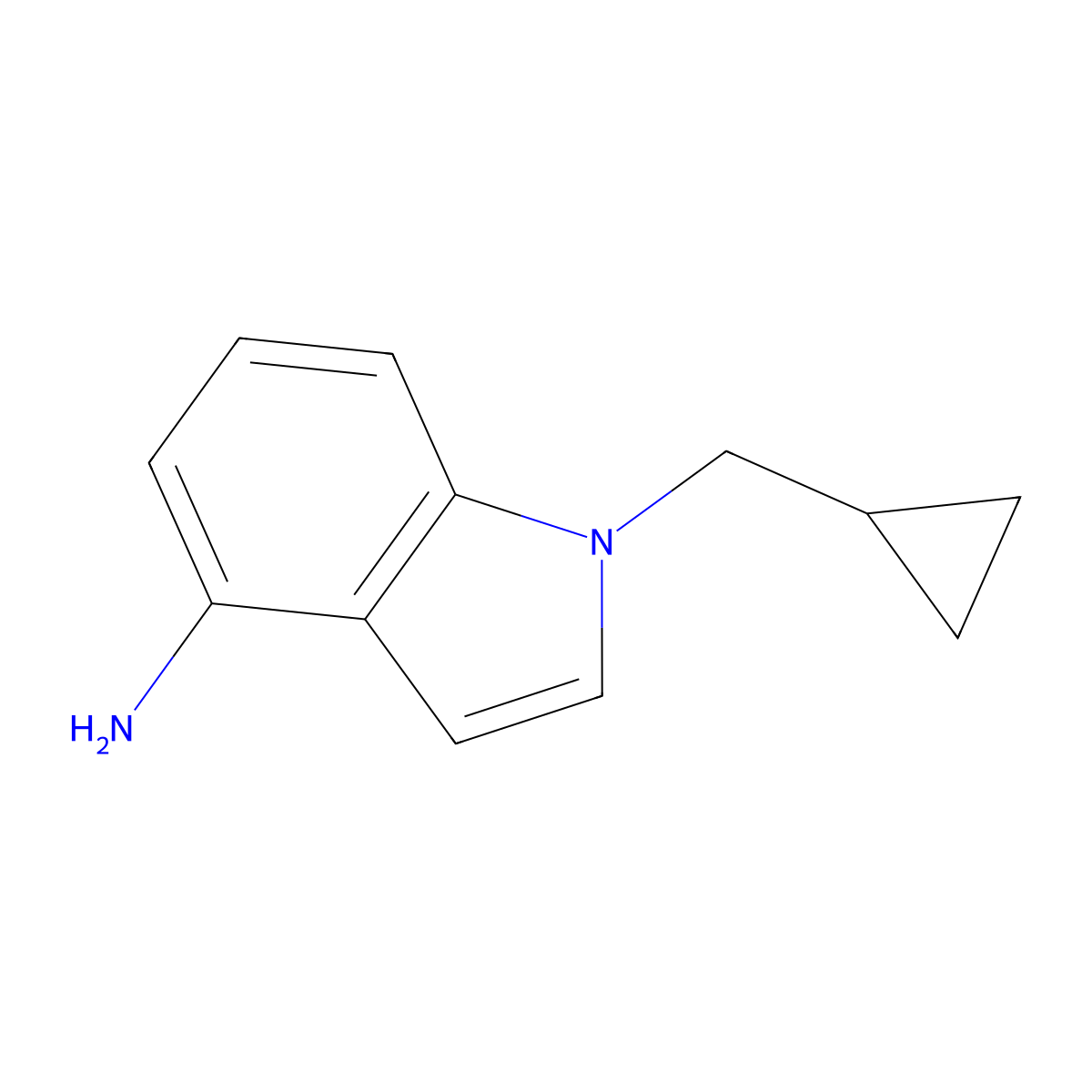 1-(Cyclopropylmethyl)-1H-indol-4-amine molecular structure, CAS 1262797-30-7