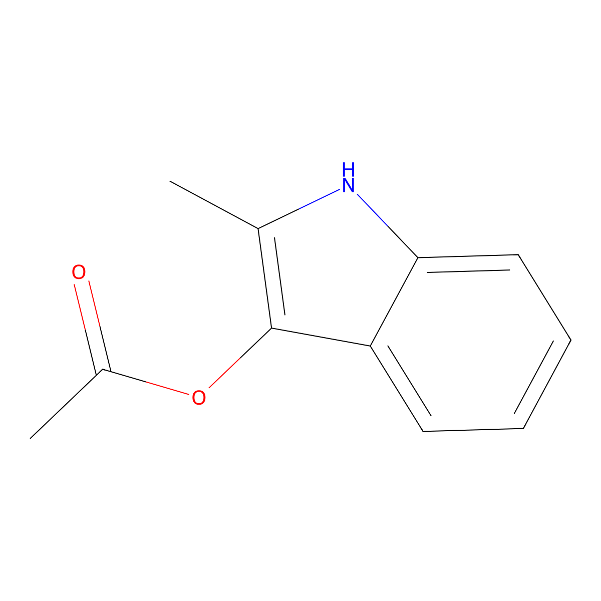 1H-Indol-3-ol, 2-methyl-, 3-acetate molecular structure, CAS 1262802-61-8