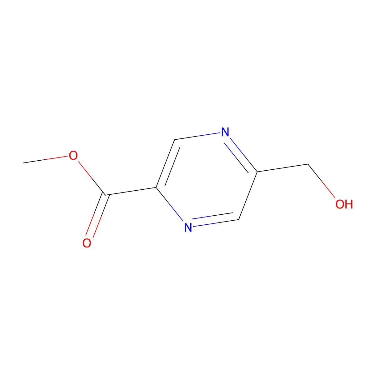Methyl 5-(hydroxymethyl)pyrazine-2-carboxylate molecular structure, CAS 1262803-64-4