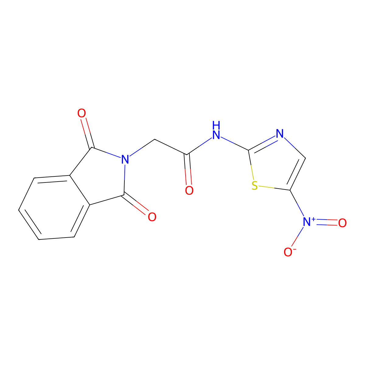 2-(1,3-dioxoisoindol-2-yl)-N-(5-nitro-1,3-thiazol-2-yl)acetamide molecular structure, CAS 126281-12-7