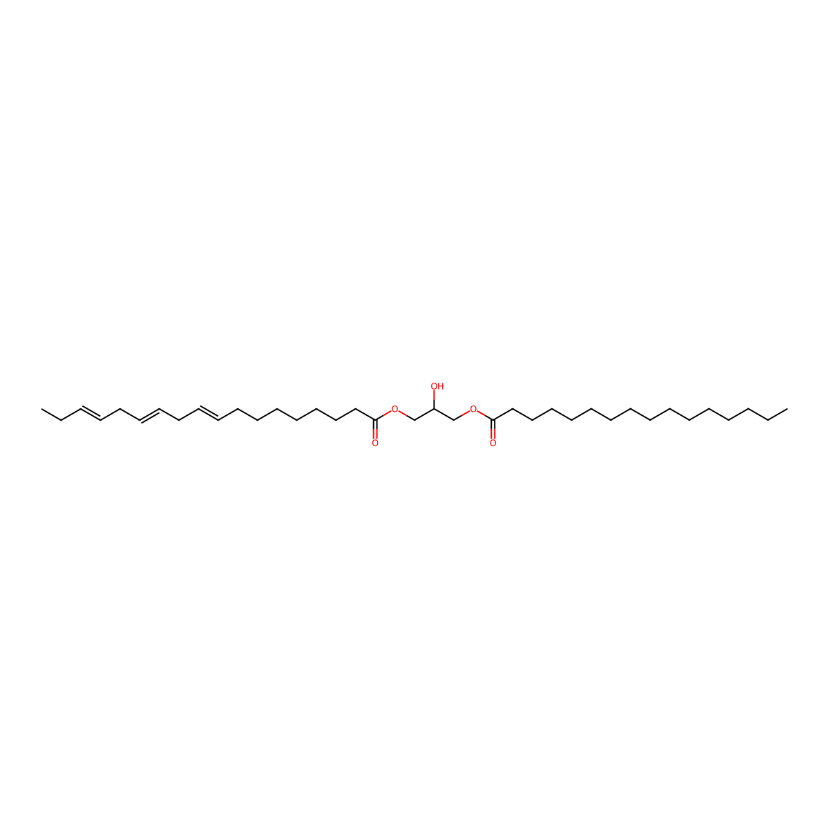 (3-hexadecanoyloxy-2-hydroxypropyl) (9Z,12Z,15Z)-octadeca-9,12,15-trienoate molecular structure, CAS 126281-90-1