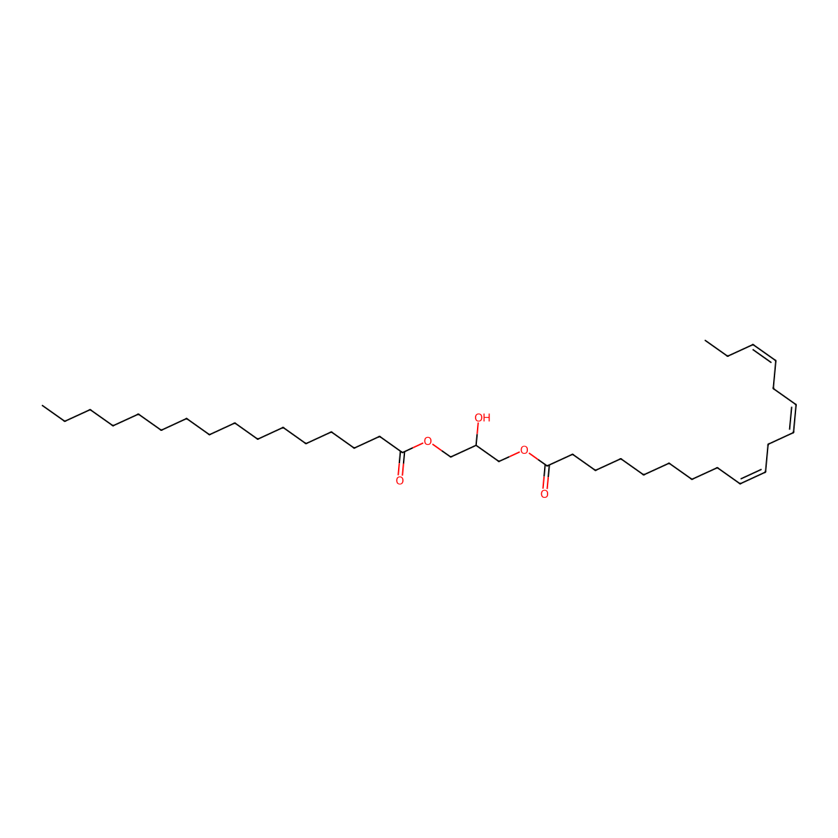 (3-hexadecanoyloxy-2-hydroxypropyl) (9Z,12Z,15Z)-octadeca-9,12,15-trienoate molecular structure, CAS 126281-90-1