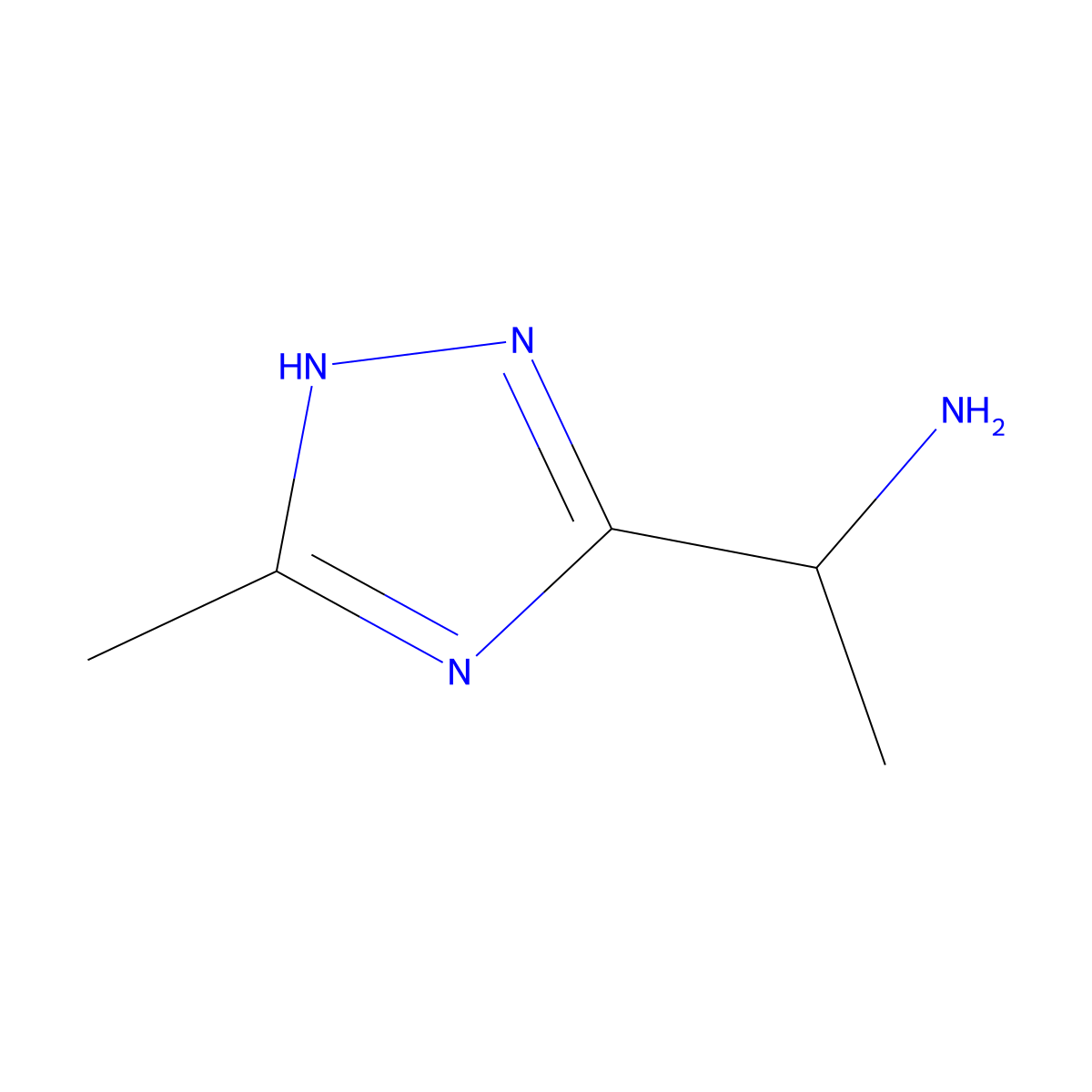 (1S)-1-(3-methyl-1H-1,2,4-triazol-5-yl)ethan-1-amine molecular structure, CAS 1262832-76-7