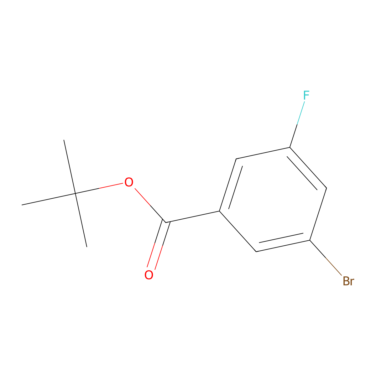 Tert-butyl 3-bromo-5-fluorobenzoate molecular structure, CAS 1262834-57-0