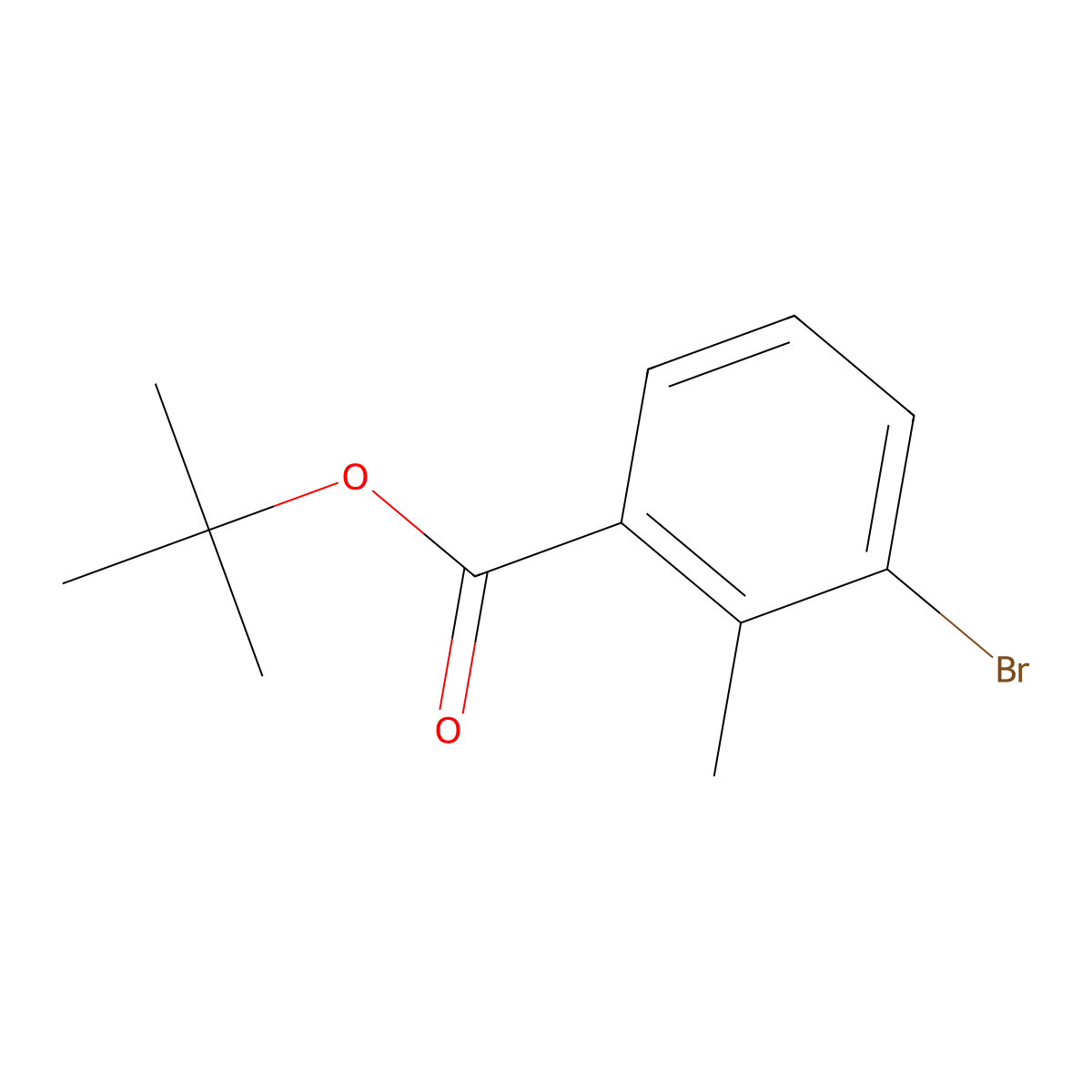 Tert-butyl 3-bromo-2-methylbenzoate molecular structure, CAS 1262834-59-2