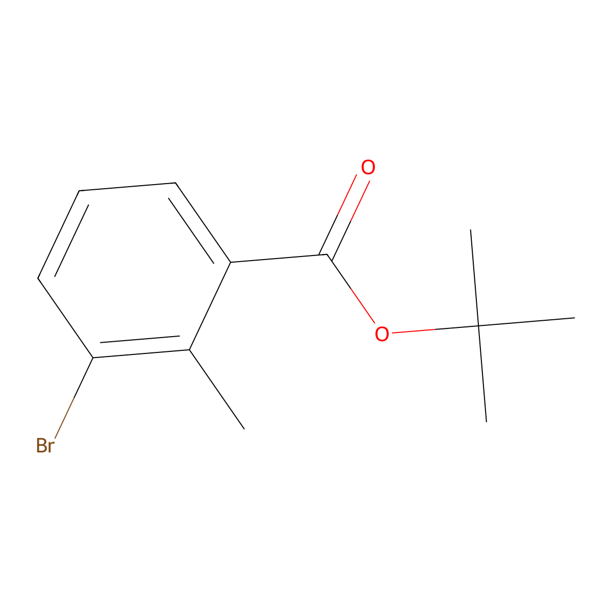 Tert-butyl 3-bromo-2-methylbenzoate molecular structure, CAS 1262834-59-2