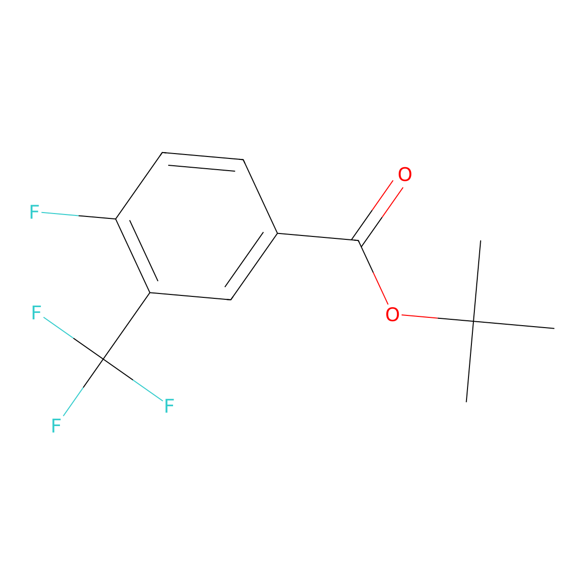 4-Fluoro-3-trifluoromethyl-benzoic acid tert-butyl ester molecular structure, CAS 1262834-95-6