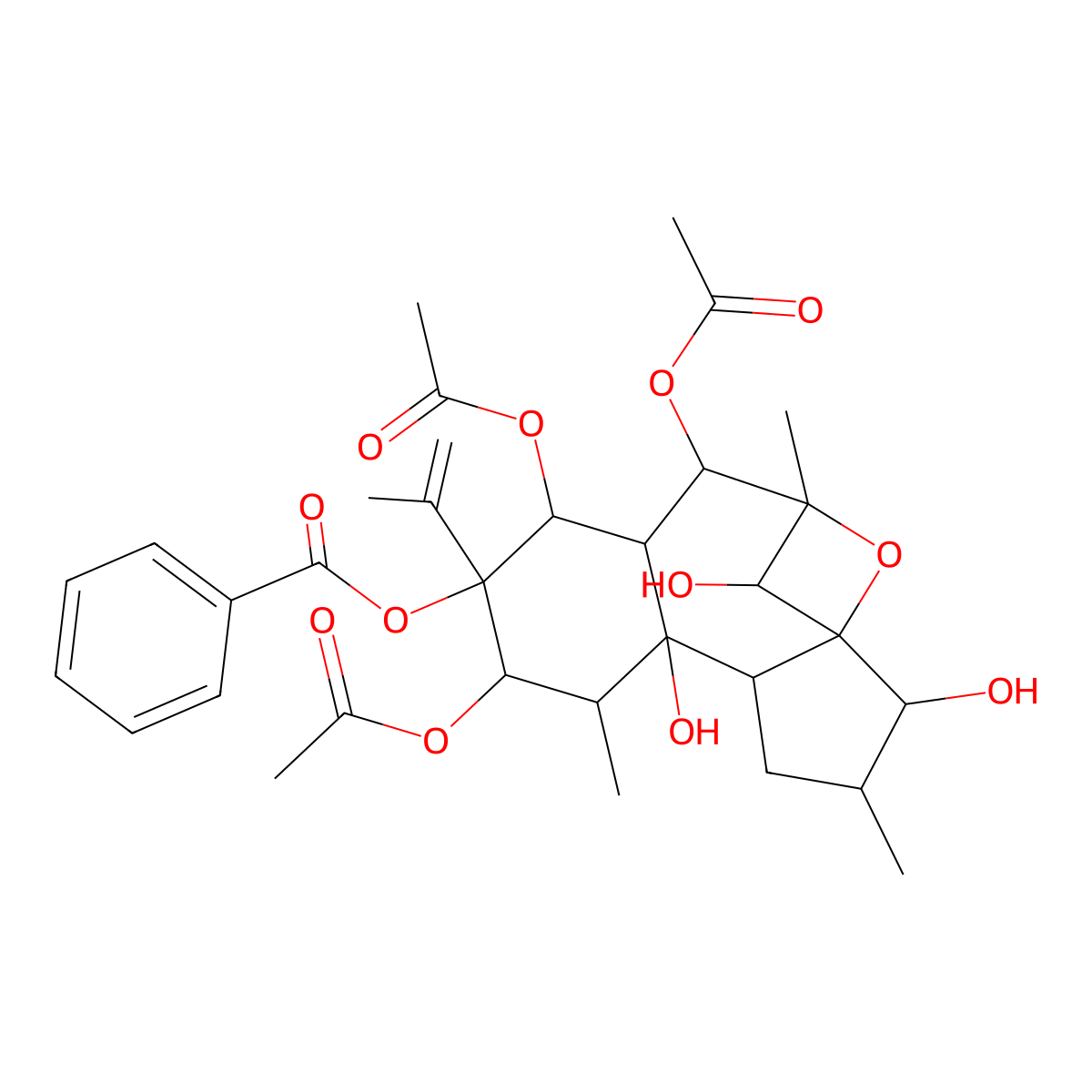 [(1R,2S,3S,5S,6R,7R,8S,9S,10R,11S,12S,13S,15R)-8,10,12-triacetyloxy-2,6,15-trihydroxy-3,7,13-trimethyl-9-prop-1-en-2-yl-14-oxatetracyclo[11.1.1.01,5.06,11]pentadecan-9-yl] benzoate molecular structure, CAS 1262842-68-1