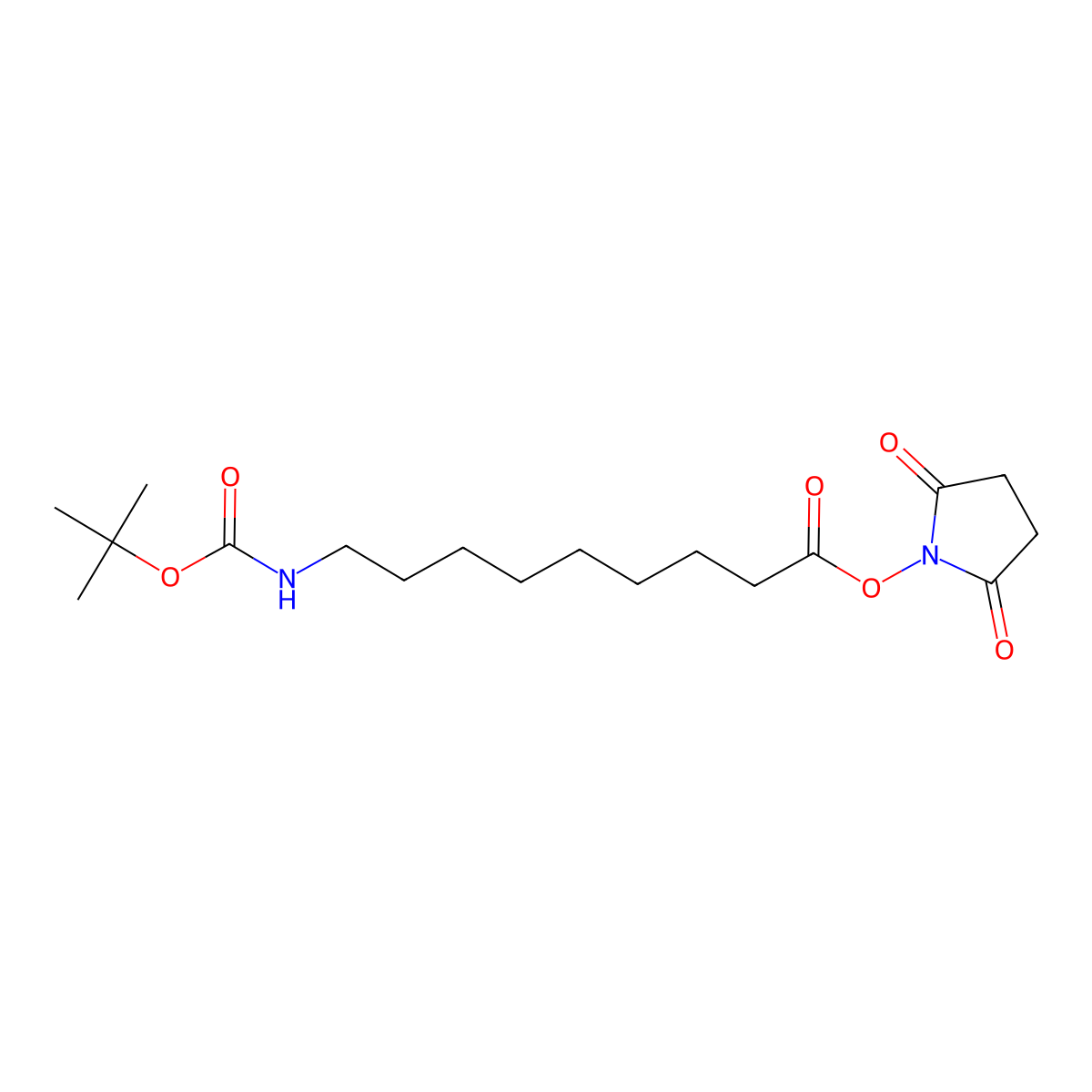 2,5-Dioxopyrrolidin-1-yl 9-{[(tert-butoxy)carbonyl]amino}nonanoate molecular structure, CAS 1262853-19-9