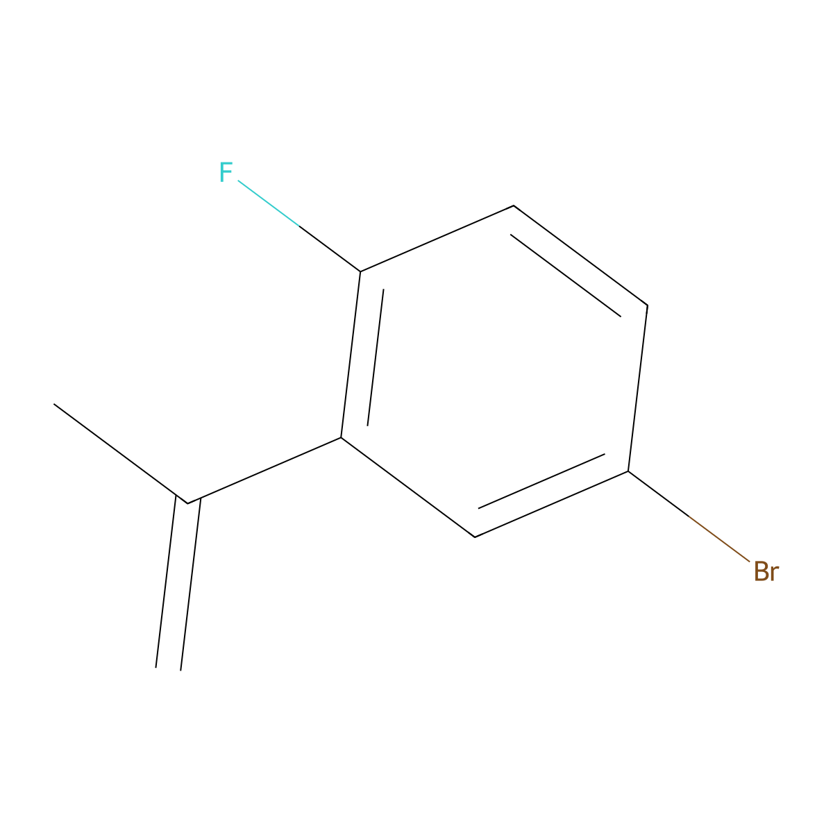 4-Bromo-1-fluoro-2-isopropenyl-benzene molecular structure, CAS 1262859-53-9