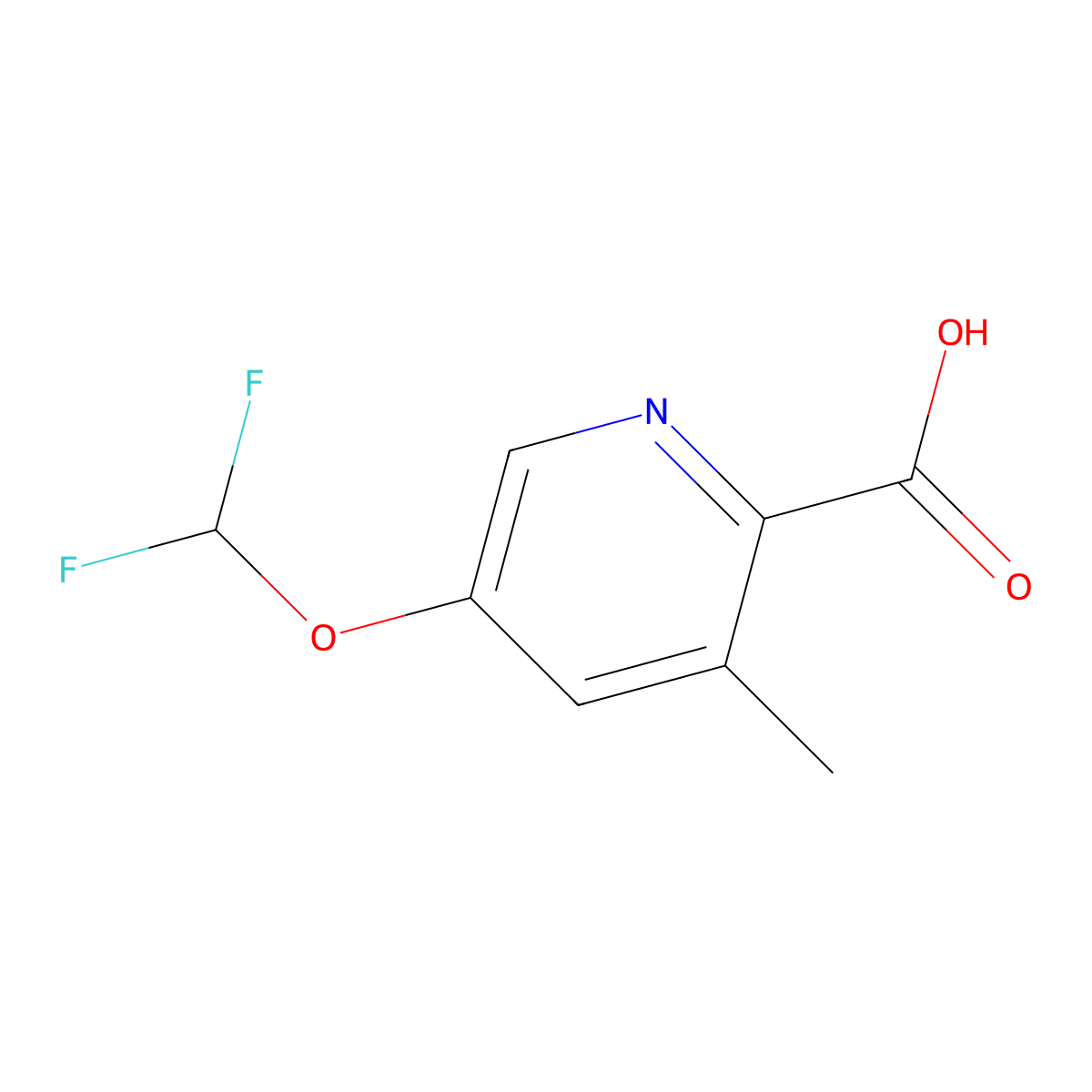 5-(Difluoromethoxy)-3-methylpicolinic acid molecular structure, CAS 1262860-50-3