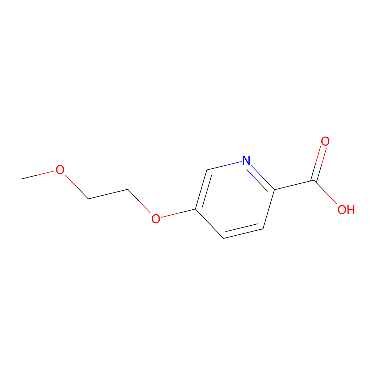 5-(2-Methoxyethoxy)picolinic acid molecular structure, CAS 1262860-54-7