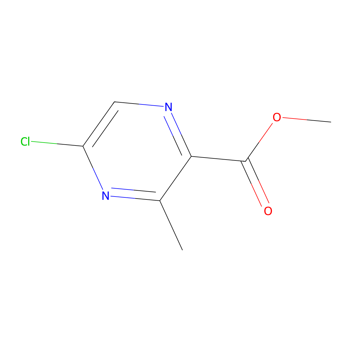 Methyl 5-chloro-3-methylpyrazine-2-carboxylate molecular structure, CAS 1262860-62-7