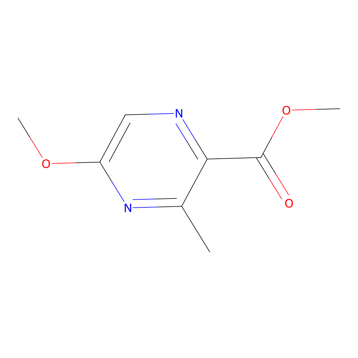 Methyl 5-methoxy-3-methylpyrazine-2-carboxylate molecular structure, CAS 1262860-63-8