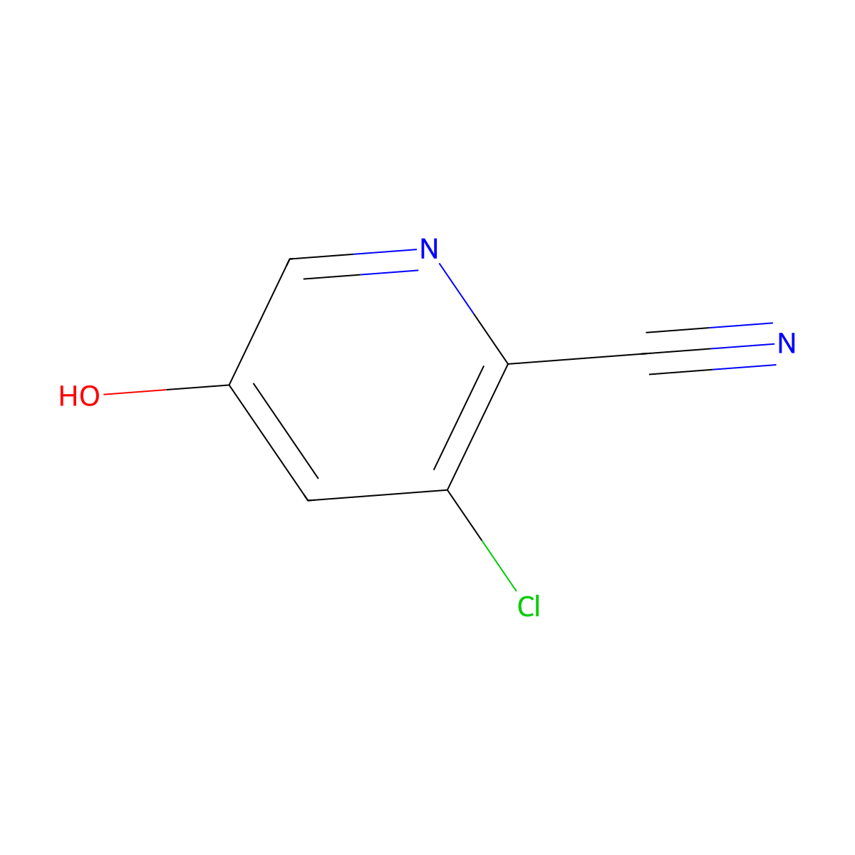 3-Chloro-5-hydroxypicolinonitrile molecular structure, CAS 1262860-70-7