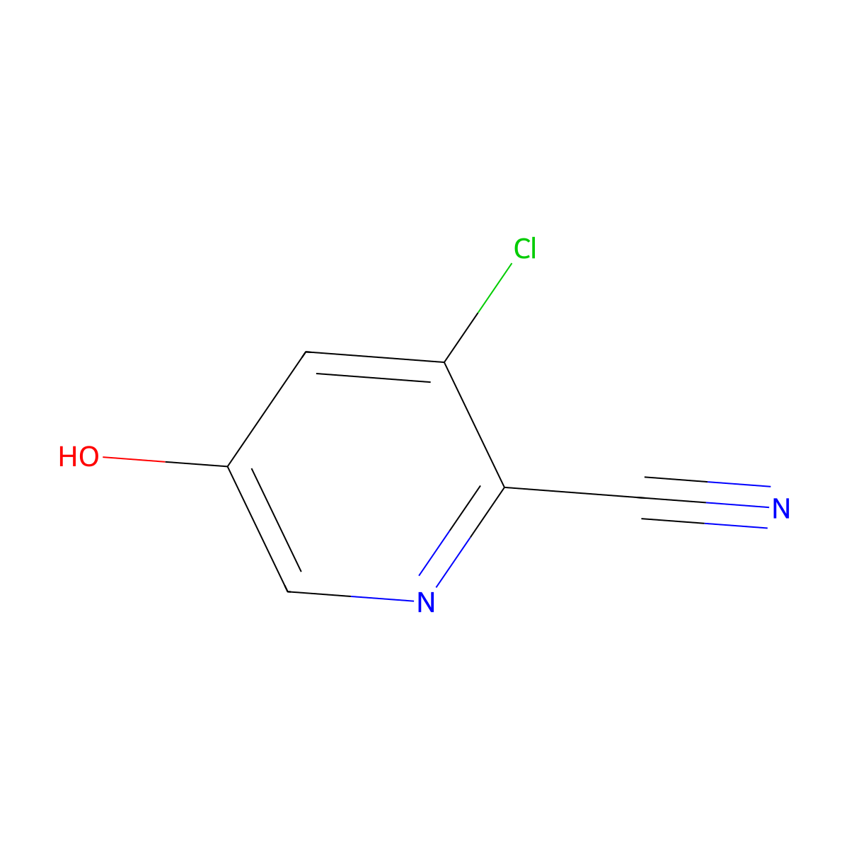 3-Chloro-5-hydroxypicolinonitrile molecular structure, CAS 1262860-70-7