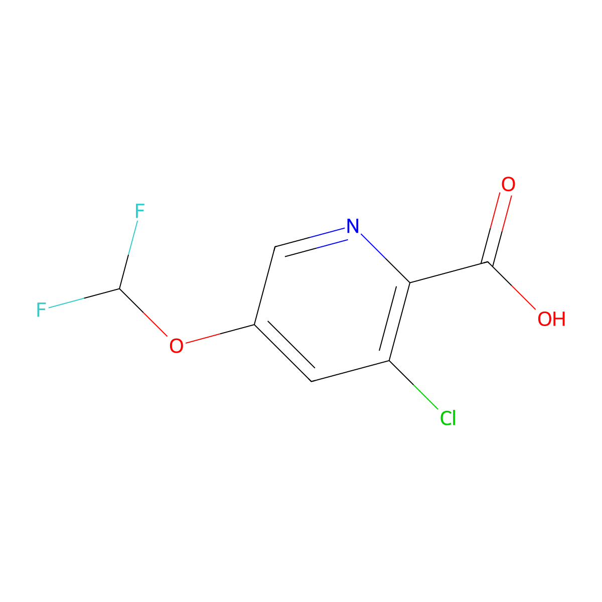 3-Chloro-5-(difluoromethoxy)picolinic acid molecular structure, CAS 1262860-72-9