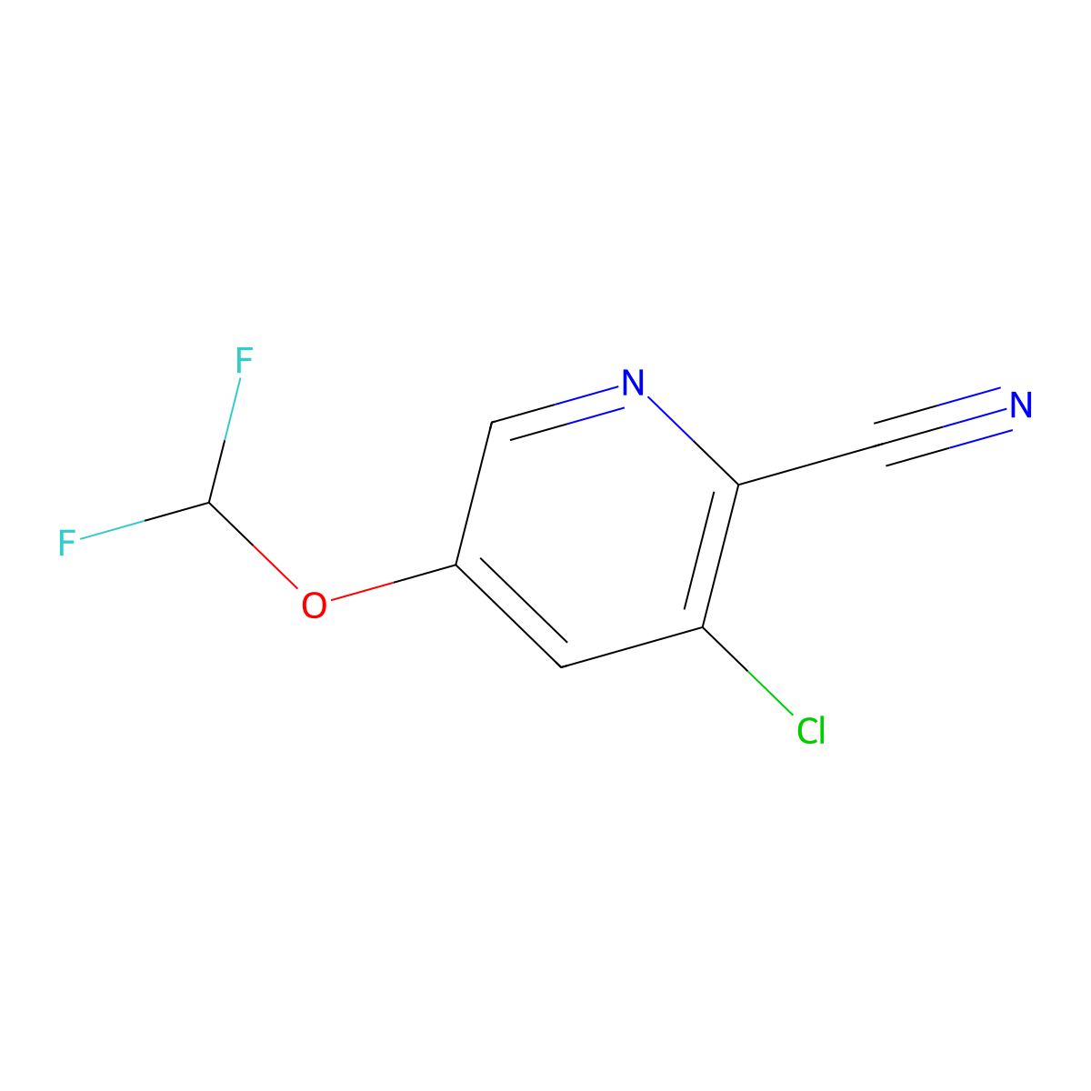 3-Chloro-5-difluoromethoxy-pyridine-2-carbonitrile molecular structure, CAS 1262860-73-0