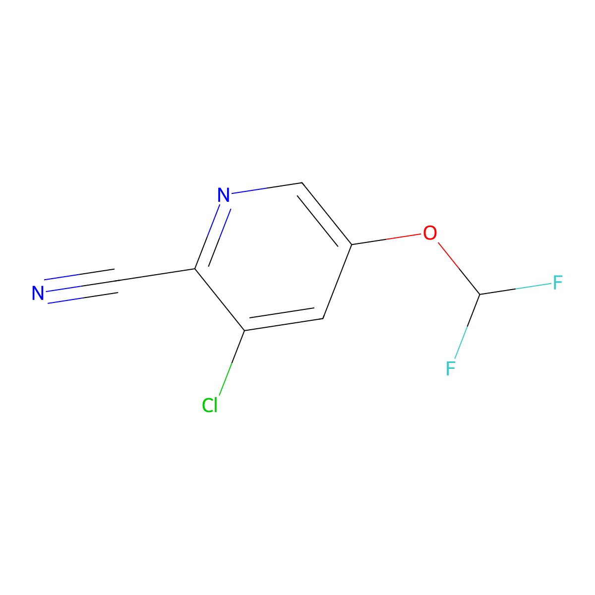 3-Chloro-5-difluoromethoxy-pyridine-2-carbonitrile molecular structure, CAS 1262860-73-0