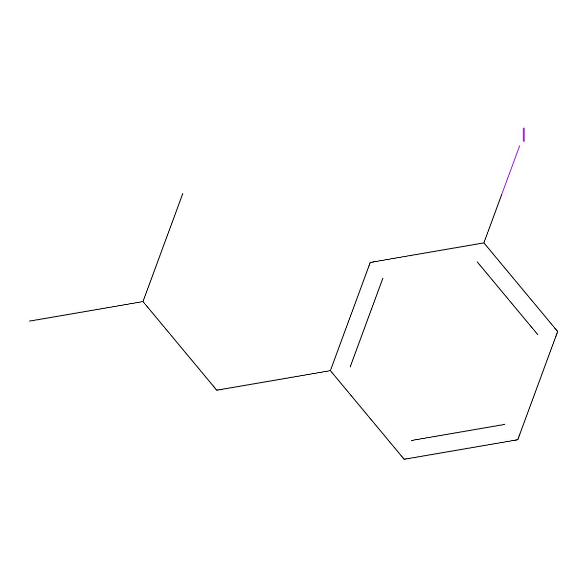 1-Iodo-3-(2-methylpropyl)benzene molecular structure, CAS 1262862-65-6