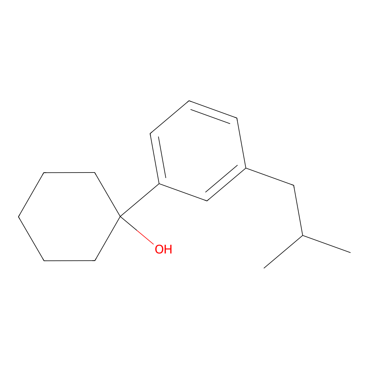 1-(3-Isobutylphenyl)cyclohexanol molecular structure, CAS 1262863-20-6