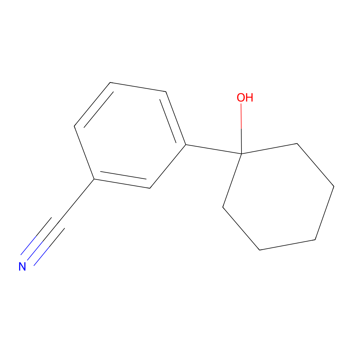 3-(1-Hydroxycyclohexyl)benzonitrile molecular structure, CAS 1262863-64-8