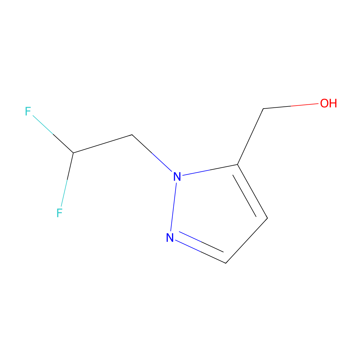 [1-(2,2-difluoroethyl)-1H-pyrazol-5-yl]methanol molecular structure, CAS 1262865-35-9