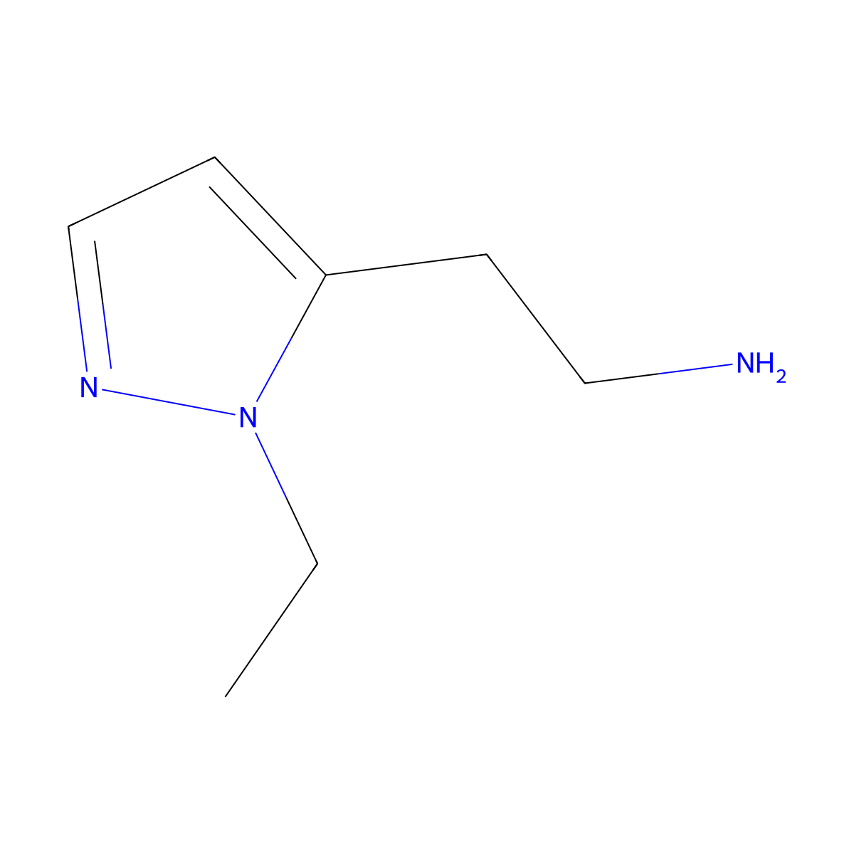 1H-Pyrazole-5-ethanamine, 1-ethyl- molecular structure, CAS 1262865-38-2