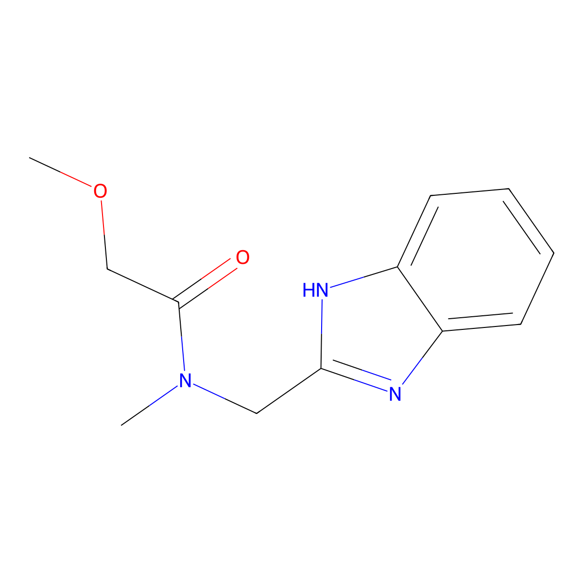 N-(benzimidazol-2-ylmethyl)-2-methoxy-N-methylacetamide molecular structure, CAS 1262865-45-1