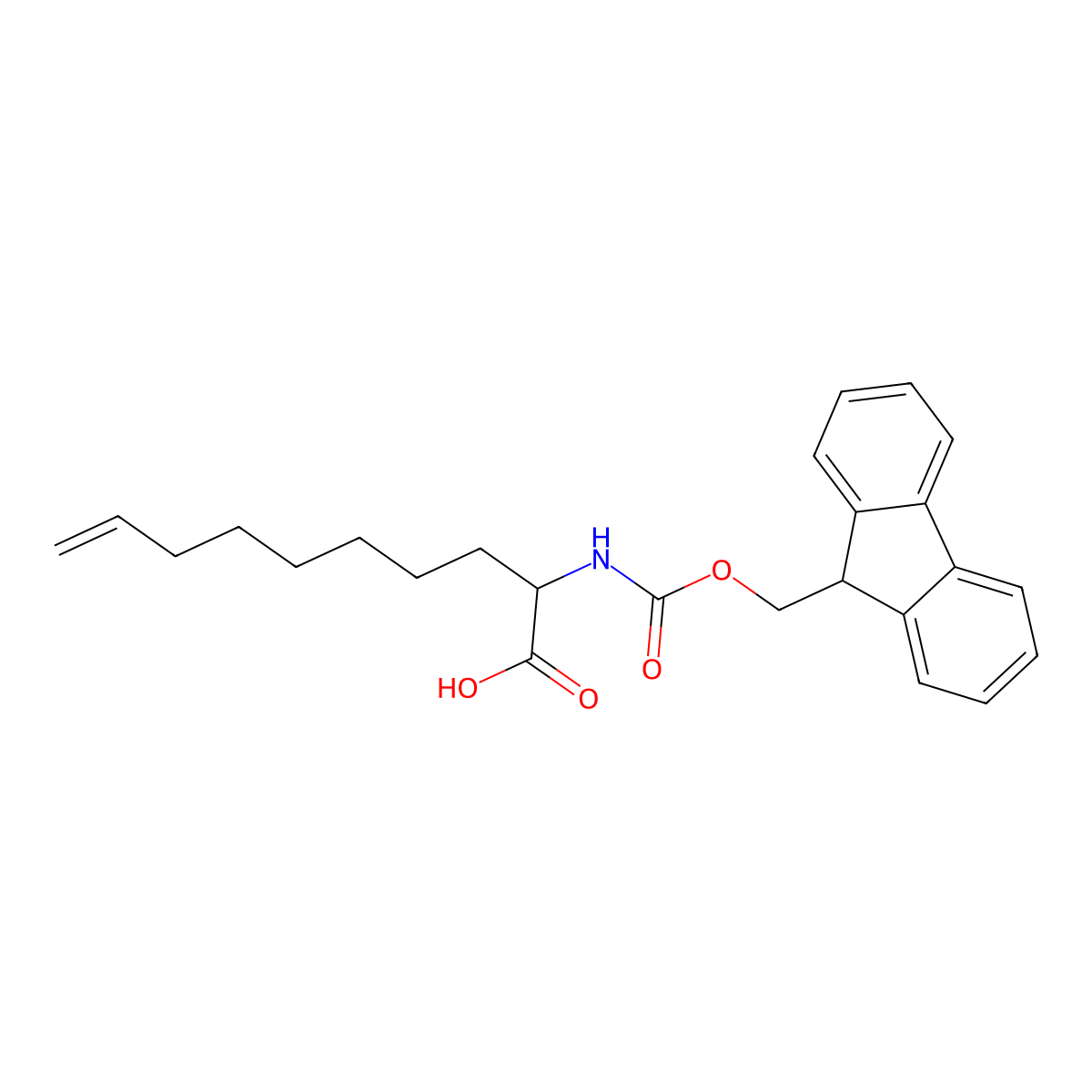 (S)-2-((((9H-Fluoren-9-yl)methoxy)carbonyl)amino)dec-9-enoic acid molecular structure, CAS 1262886-64-5