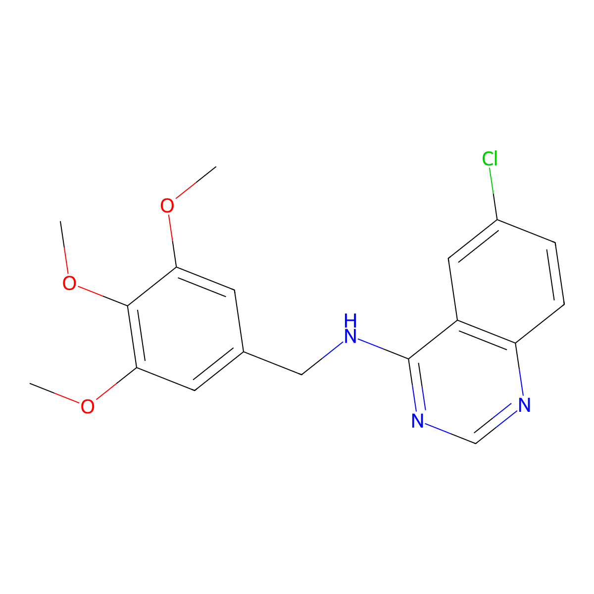 6-chloro-N-[(3,4,5-trimethoxyphenyl)methyl]quinazolin-4-amine molecular structure, CAS 1262888-87-8