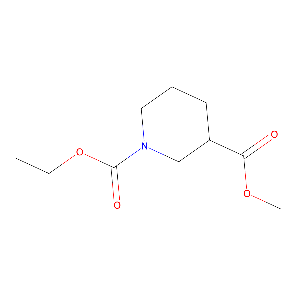1-Ethyl 3-methyl piperidine-1,3-dicarboxylate molecular structure, CAS 126291-63-2