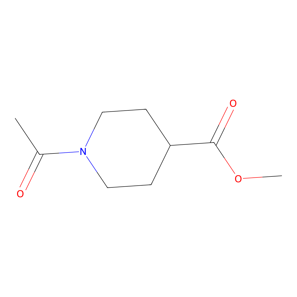 Methyl 1-acetylpiperidine-4-carboxylate molecular structure, CAS 126291-66-5