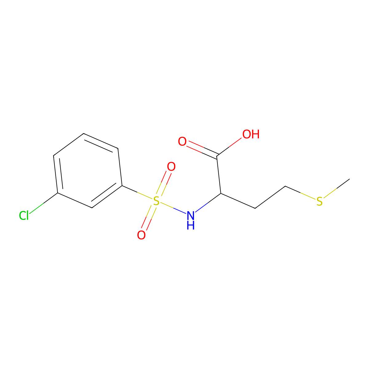((3-Chlorophenyl)sulfonyl)methionine molecular structure, CAS 1262964-13-5