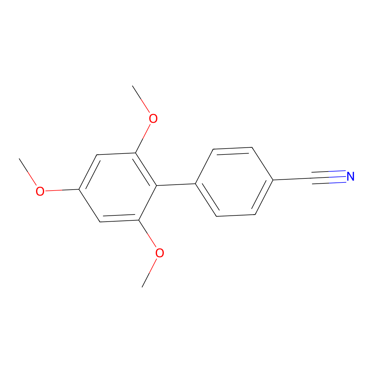 2',4',6'-Trimethoxy-[1,1'-biphenyl]-4-carbonitrile molecular structure, CAS 1262967-17-8